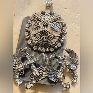 BHW Genuine Austrian Crystal Pistols Pendant And Earrings